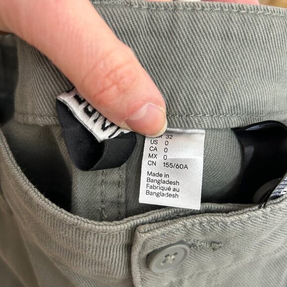 H&M Gray High Waist High Rise Straight Leg Cargo Pants 0 Y2K Style - Picture 5 of 6